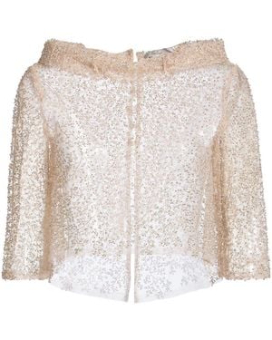 Fely Campo Sand Top Silk, Rayon, Metallic Fiber, Acetate - Natural