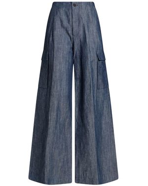Hevò Pants Linen, Cotton - Blue