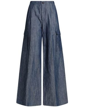 Hevò Pants Linen, Cotton - Blue
