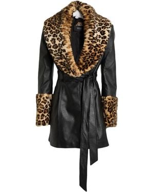 Aniye Records Coat Viscose, Acrylic, Polyester, Polyurethane Resin - Black