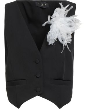 Gaelle Paris Noir Tailored Vest Polyester, Elastane - Black