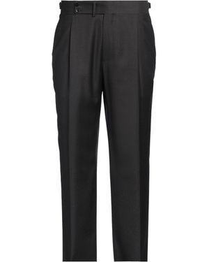 Isaia Charcoal Pants Wool - Gray