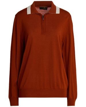 Moorer Rust Sweater Virgin Wool - Brown