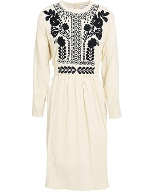 Antik Batik Midi Dress Cotton - White
