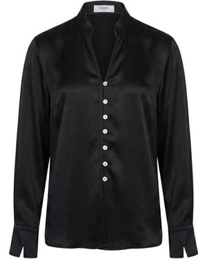 Barba Napoli Shirt Viscose, Wool - Black