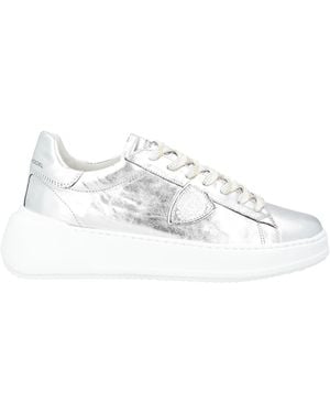 Philippe Model Tres Temple Trainers Leather, Textile Fibres - White