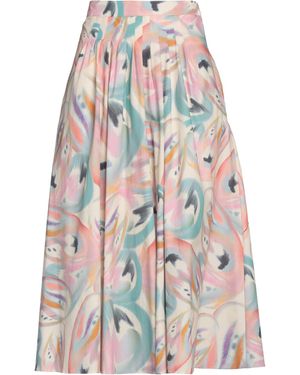 Etro Printed Pleated Cotton Midi Skirt - White