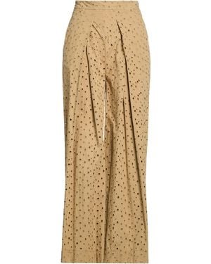 Semicouture Khaki Pants Cotton, Elastane - Natural