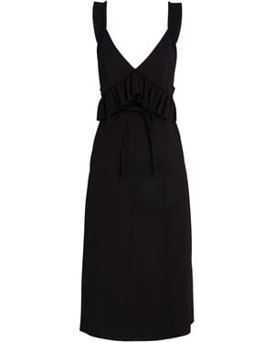 Plan C Midnight Midi Dress Wool - Black