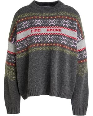 Giada Benincasa Ciao Amore Charcoal Sweater Merino Wool, Mohair Wool, Cashmere, Polyamide - Gray