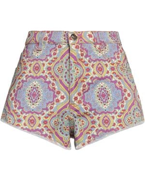Etro Denim Shorts Cotton, Elastane - Red