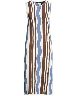 Weekend by Maxmara Slate Midi Dress Viscose, Polyester - Blue