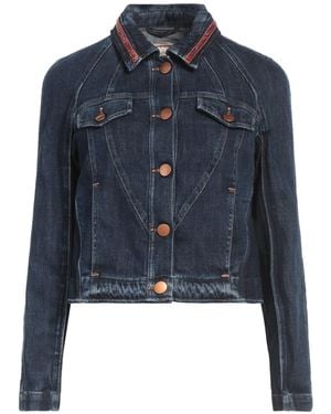 High Denim Outerwear Cotton, Elastane, Polyester - Blue