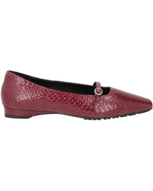 BLACKROSE Burgundy Ballet Flats Leather - Red
