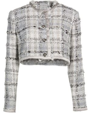 Dolce & Gabbana Light Jacket Synthetic Fibres, Wool, Polyamide, Metallic Polyester, Silk - Grey