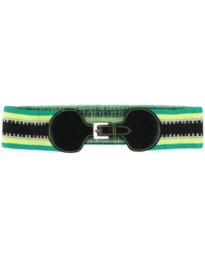 Missoni Belt Rayon, Calfskin, Nylon, Linen, Polyester - Green