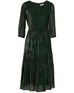 Black Coral Midi Dress Viscose, Silk - Green