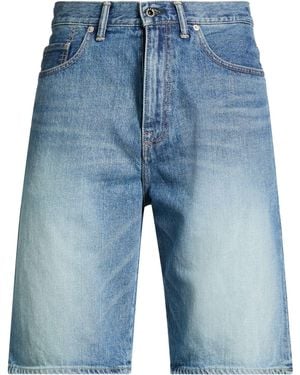 A Bathing Ape Denim Shorts Cotton, Cow Leather - Blue
