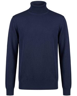 Cashmere Company Turtleneck Wool, Cashmere - Blue