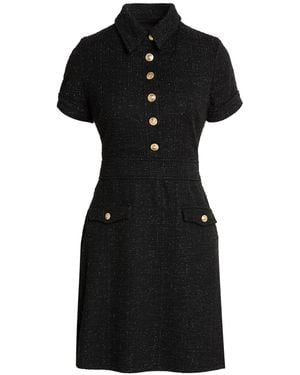 Guess Mini Dress Polyester, Cotton, Elastane, Metal Fiber - Black