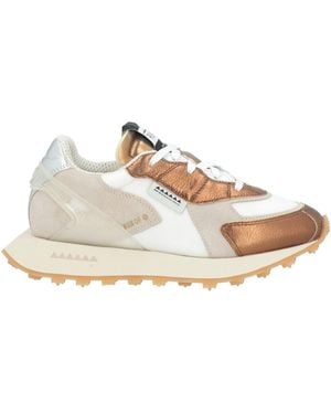 RUN OF Bronze Trainers Leather, Textile Fibres - White