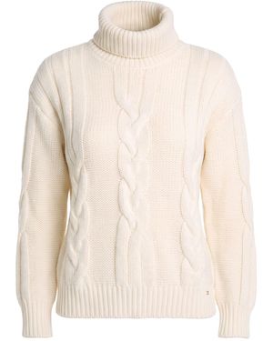 Herno Ivory Turtleneck Wool, Cotton, Viscose - Natural