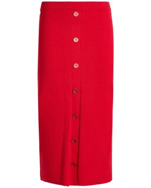 Manila Grace Midi Skirt Viscose, Polyester - Red