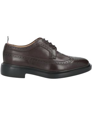 Thom Browne Dark Brown Brogue Oxfords THOM BROWNE Leather Oxford brogues | THE OUTNET main image 2
