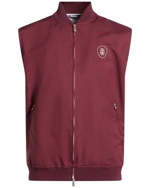 Brunello Cucinelli Chompa Sin Mangas - Rojo