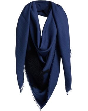 Chloé Scarf Wool, Silk - Blue