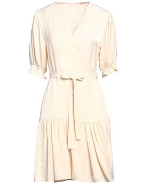 Liu Jo Ivory Mini Dress Viscose, Polyester - Natural