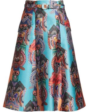 Maison Common Azure Midi Skirt Polyester - Blue