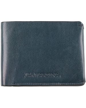 La Martina Wallet Calfskin - Blue