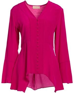 120% Lino Fuchsia Shirt Silk, Linen, Cupro - Pink