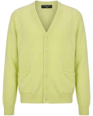 Daniele Fiesoli Cardigan Merino Wool, Superkid Mohair, Cashmere - Yellow