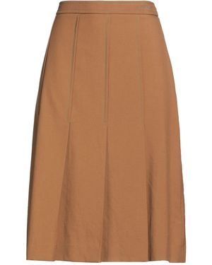 Burberry Camel Midi Skirt Wool - Brown