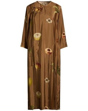 Uma Wang Midi Dress Viscose, Cupro - Brown