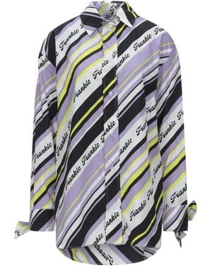 Frankie Morello Lilac Shirt Polyester - White