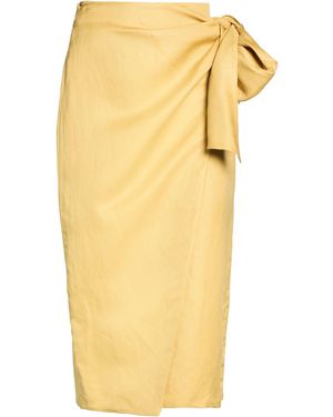 Max Mara Mustard Midi Skirt Linen, Silk - Yellow
