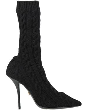 Dolce & Gabbana Ankle Boots Virgin Wool, Leather, Elastane - Black