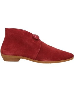 Ferragamo Ankle Boots Leather - Red