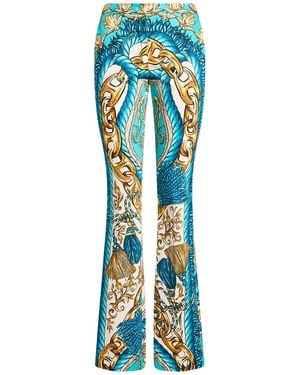 Moschino Ivory Pants Cotton, Elastane - Blue