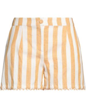 Purotatto Khaki Shorts & Bermuda Shorts Linen, Viscose - Natural