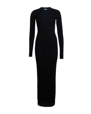 Jil Sander Maxi Dress Virgin Wool - Black
