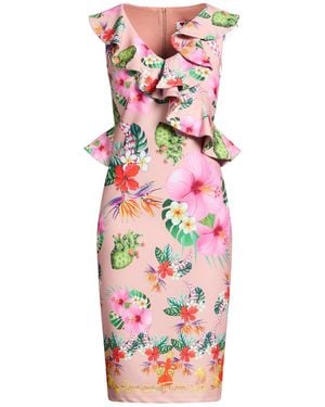 Gai Mattiolo Love To Love Midi Dress Polyester, Rayon, Lycra - White