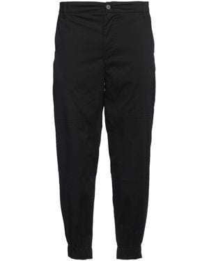 ARMANI EXCHANGE Tapered Fit Cotton-Blend Zipper Trousers - Black