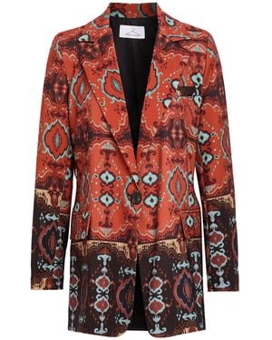 Berna Blazer Cotton, Viscose, Acrylic, Polyester - Red