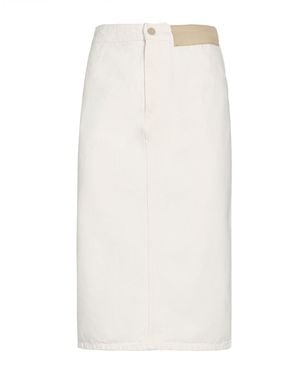 The Mannei Denim Skirts - White