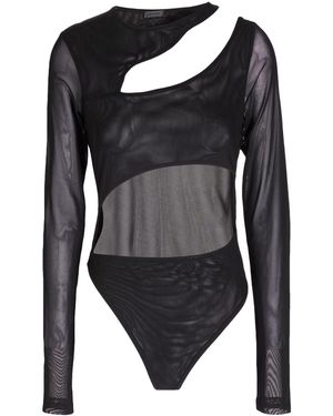 8 by YOOX Cut Out Body Bodysuit Polyester, Elastane - Black