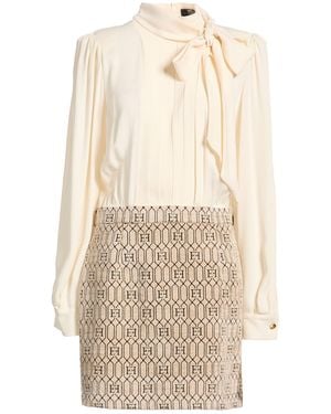 Elisabetta Franchi Mini Dress Viscose, Acetate, Polyester, Polyamide - Natural